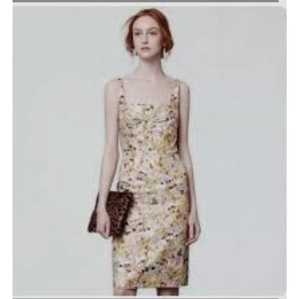 Anthropologie Leifsdottir Aurelian Brocade Floral Shimmer Dress Size 2